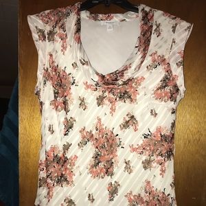 Dress Barn Ivory Floral print blouse size XL